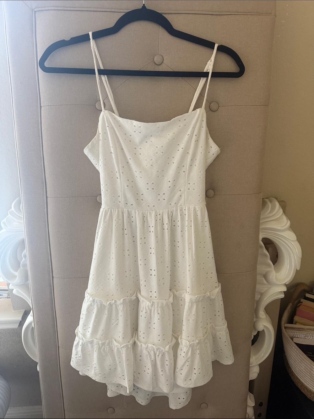 Windsor White Eyelet Tiered Mini Sundress